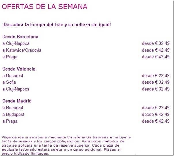 www.viajerosdelobarato.tk: Ofertas de la semana de WizzAir